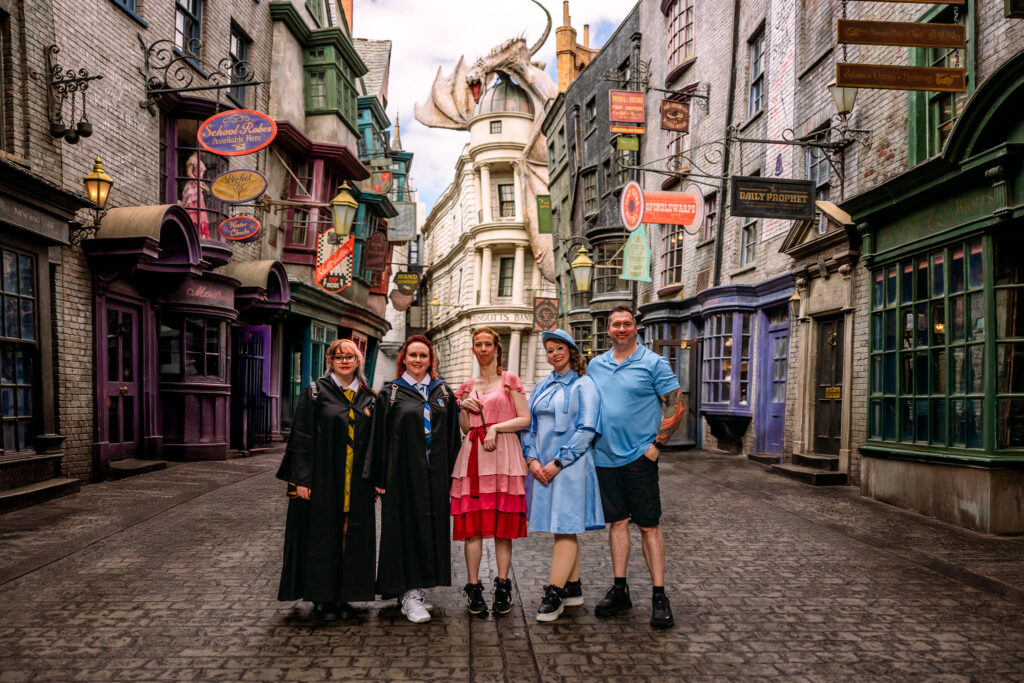 Adult Wizarding World photoshoot at Universal Orlando Resort by family photographer Universal Studios Orlando