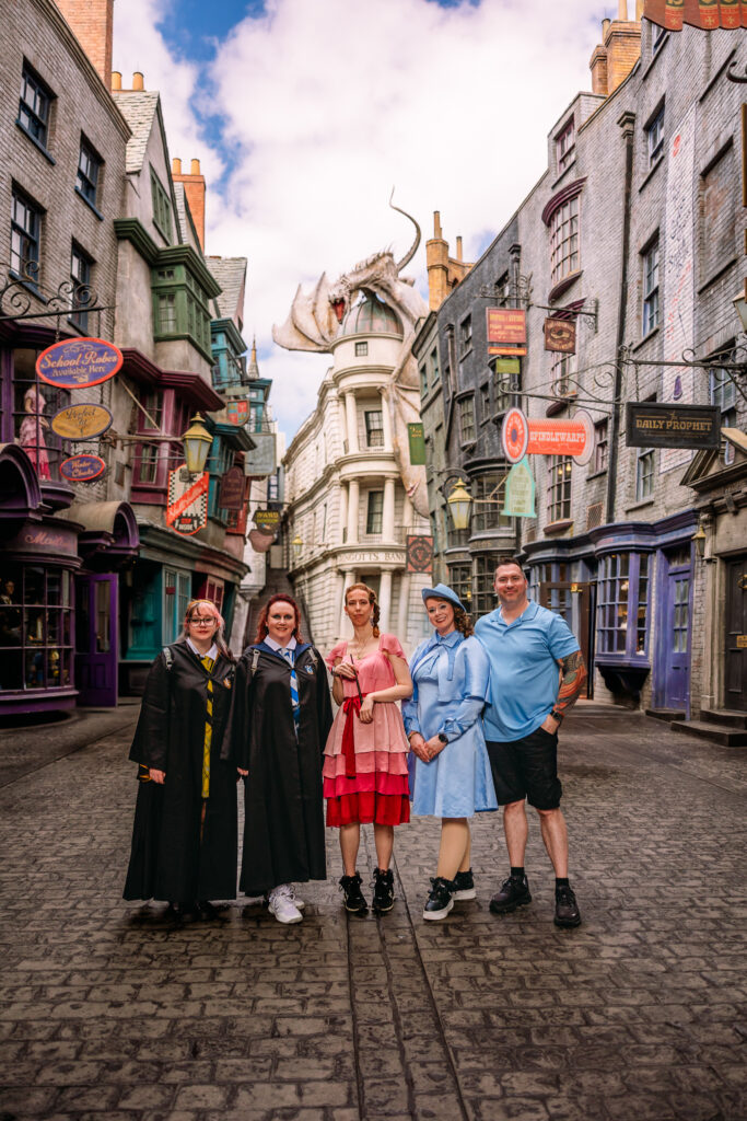 Adult Wizarding World photoshoot at Universal Orlando Resort by family photographer Universal Studios Orlando
