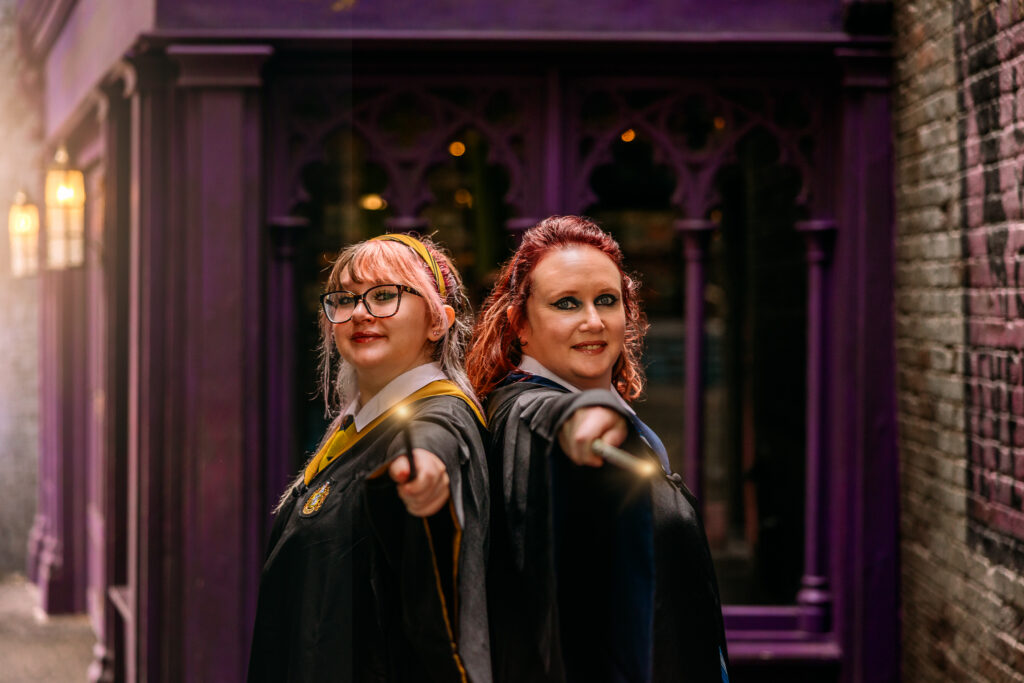 Adult Wizarding World photoshoot at Universal Orlando Resort by family photographer Universal Studios Orlando