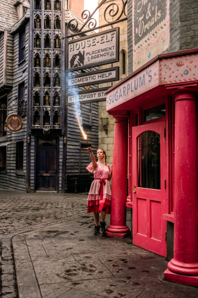 Adult Wizarding World photoshoot at Universal Orlando Resort by family photographer Universal Studios Orlando