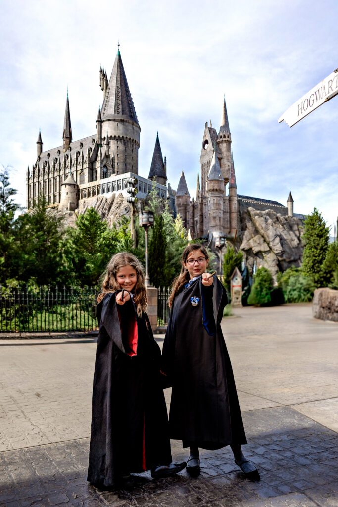 Vacation family photographer Orlando Florida capturing Harry Potter birthday moments at Universal Studios