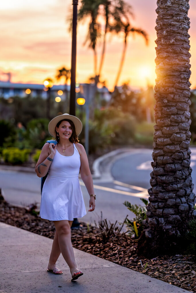 Casual and fun look for Karli during Universal Orlando branding session at Sapphire Falls – client closet styling by Natalie Szolomayer Photography